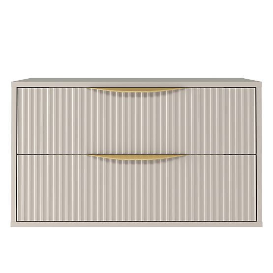 Avila 2.0 Under-Sink Cabinet, 80 cm, Grooved, Gold Handles, Cashmere