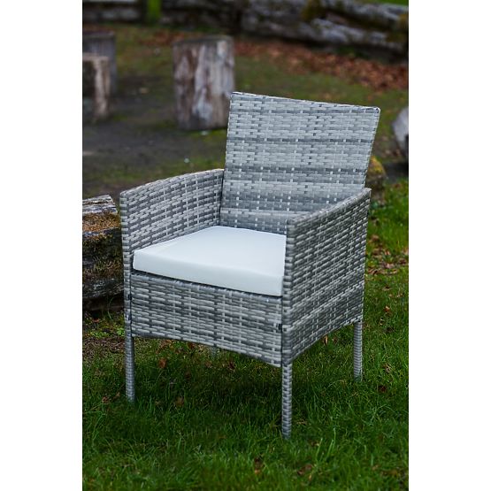 Balcony Furniture Set (2 x Armchair + Table) SANO Gray Technorattan