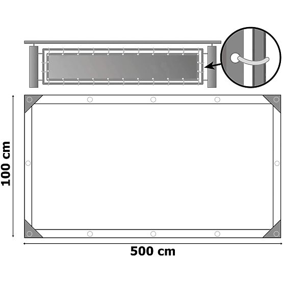 Balcony Protective Mat Grey 1x5 m