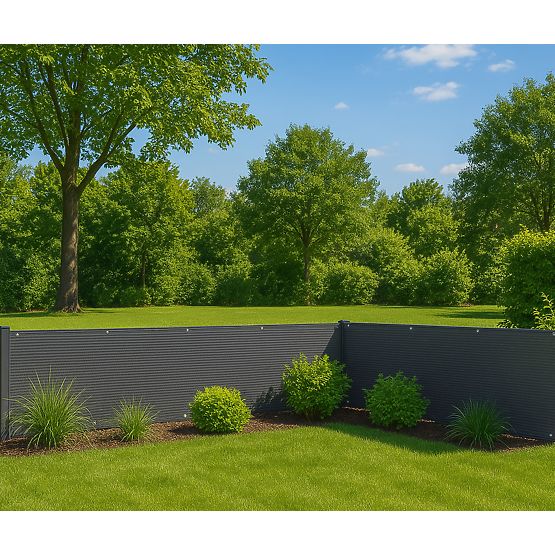 Balcony Screen with Hardware 100x500 cm Shading Net + Installation Elements Grey MultiGarden