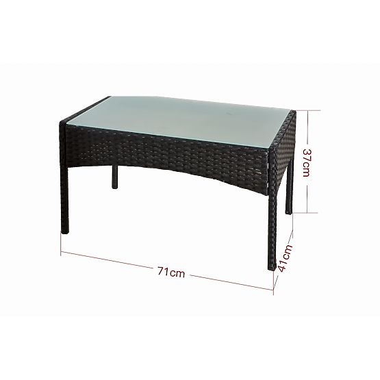 Balcony Set Made of Technorattan (Sofa + 2 x Armchair + Table) COMODO Black
