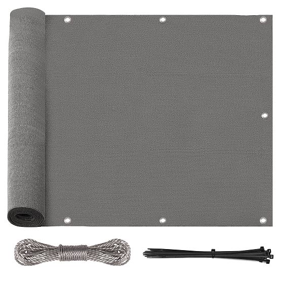Balcony Shade Mat Grey 1x7 m
