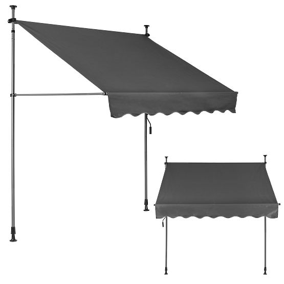 Balcony Sun Awning with Adjustable Height, Waterproof with Manual Crank
