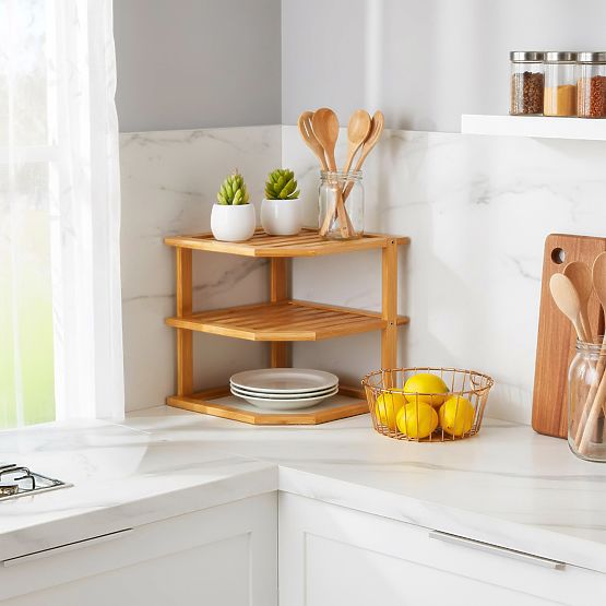 Bamboo Corner Kitchen Shelf DEDAL