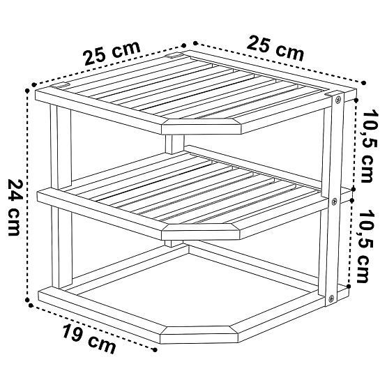 Bamboo Corner Kitchen Shelf DEDAL