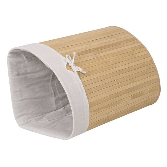 Bamboo Corner Laundry Basket with Lid Natural 60L