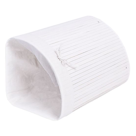 Bamboo Corner Laundry Basket with White Lid