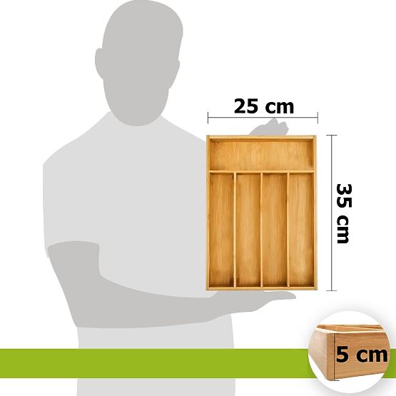 Bamboo Cutlery Organizer GAEL