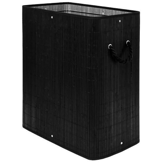 Bamboo Laundry Basket with Lid 100L Black