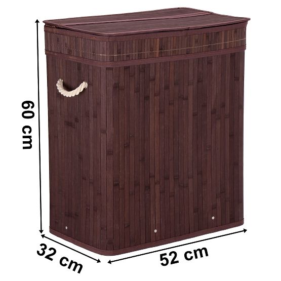 Bamboo Laundry Basket with Lid 100L Wenge