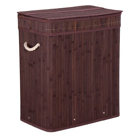 Bamboo Laundry Basket with Lid 100L Wenge