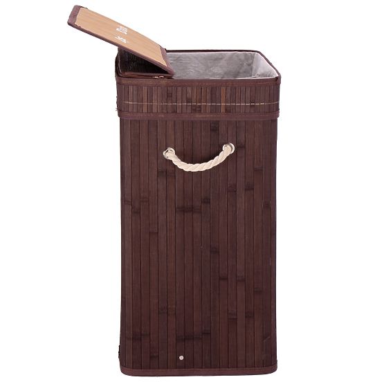 Bamboo Laundry Basket with Lid 100L Wenge