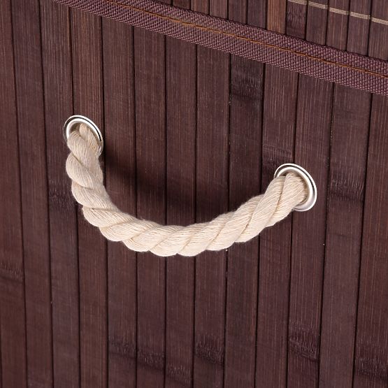 Bamboo Laundry Basket with Lid 100L Wenge