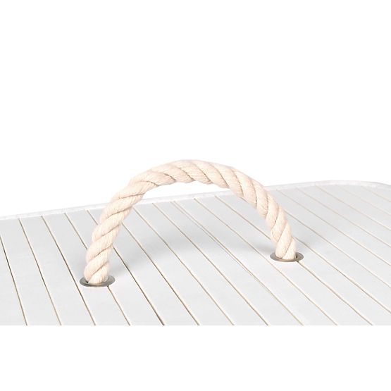 Bamboo Laundry Basket with Lid 80L White-Grey