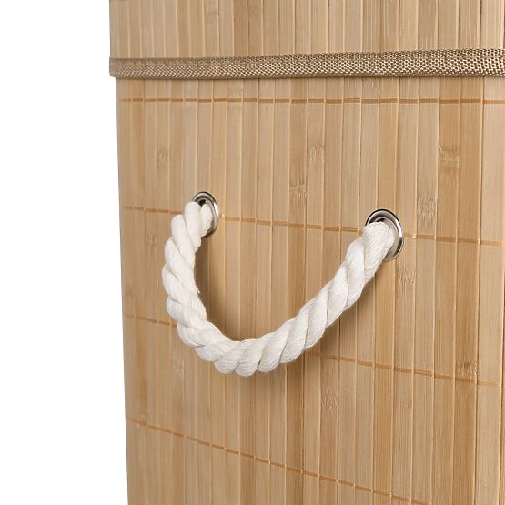 Bamboo Laundry Basket with Lid SOREN 80L Natural