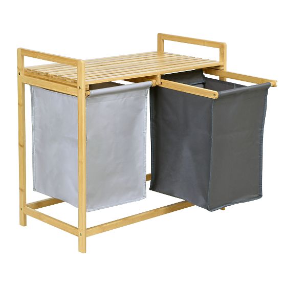 Bamboo Laundry or Toy Basket HANOI 2 Compartments DUO COLOR