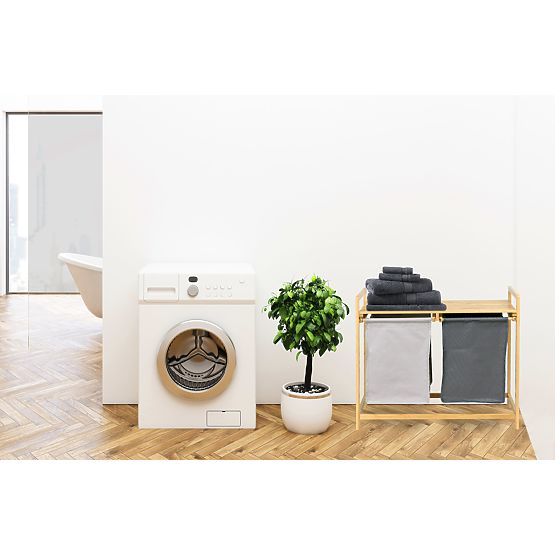 Bamboo Laundry or Toy Basket HANOI 2 Compartments DUO COLOR
