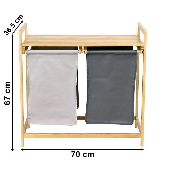 Bamboo Laundry or Toy Basket HANOI 2 Compartments DUO COLOR