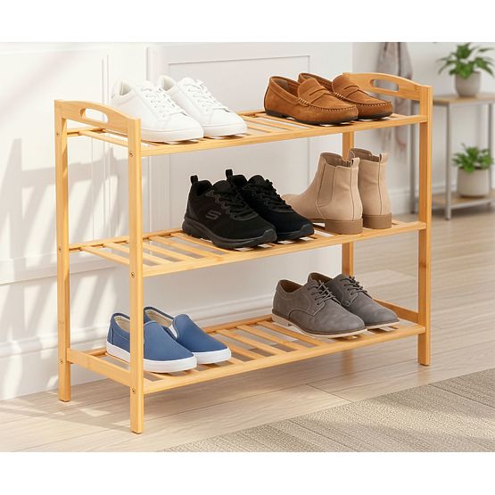 Bamboo Shoe Rack 3 Levels Astaria