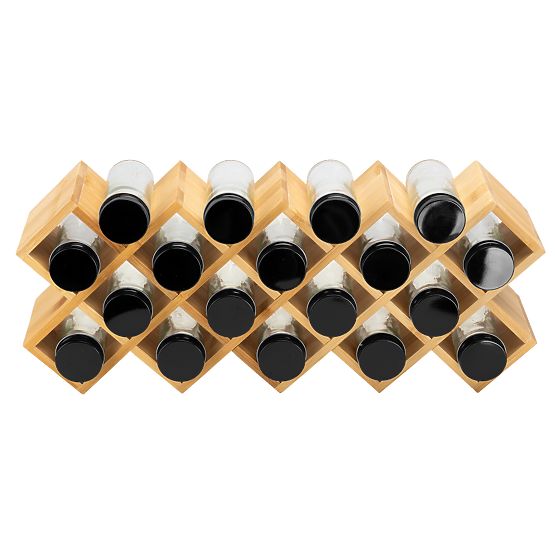 Bamboo Spice Rack KOCHEN 18 Jars