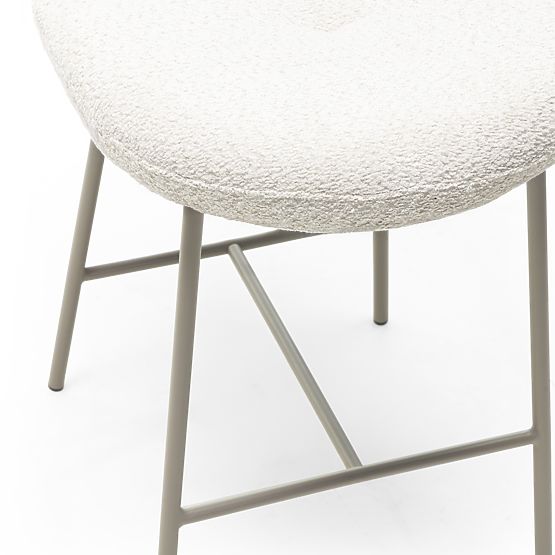 Bar Stool Fiori Light Beige, Rounded Shapes