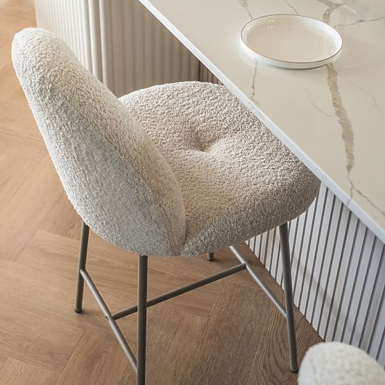 Bar Stool Fiori Light Beige, Rounded Shapes