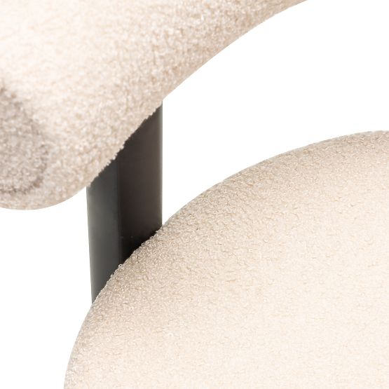 Bar Stool Pedro, Beige/Black Legs, Boucle
