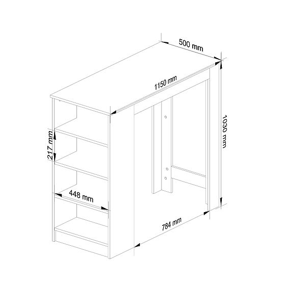 Bar Table for Bar Stool 115 cm White