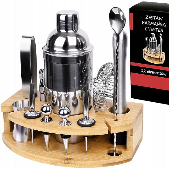 Bartender Set CHESTER Chrome 12 Pieces