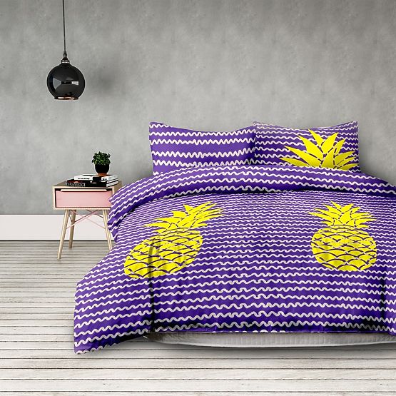 BASIC Bedding - AMELIAHOME Purple Color Printed Design Modern Style 155x220*2+80x80