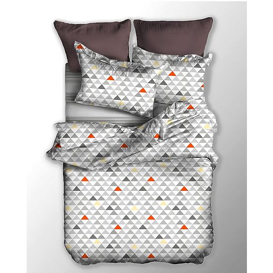 BASIC Grey Bedding with Geometric Pattern 155x220_80x80*1 DecoKing