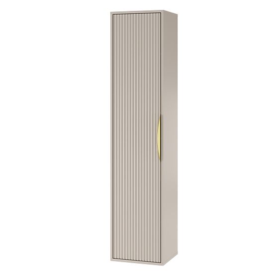 Avila Bathroom Cabinet Column, Ribbed, Gold Handle, Cashmere