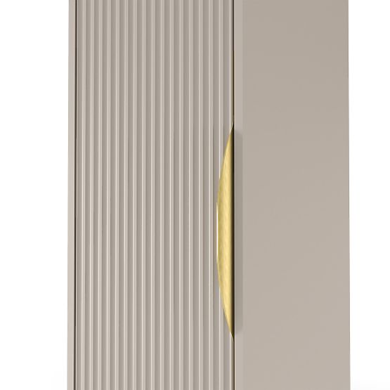 Avila Bathroom Cabinet Column, Ribbed, Gold Handle, Cashmere