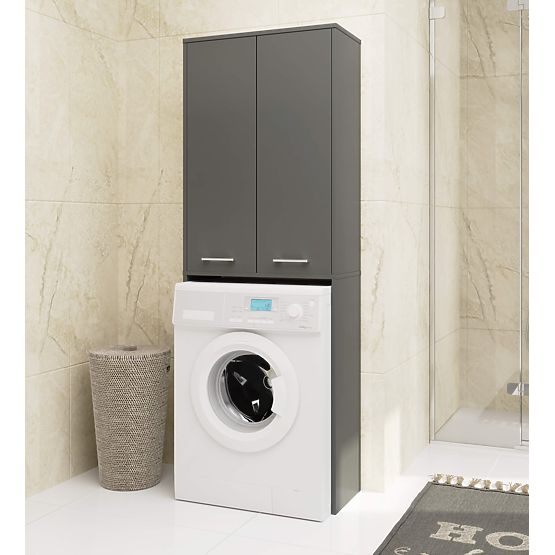 BATHROOM CABINET FIN 180 COLUMN FOR WASHING MACHINE FULL 2D - GRAY