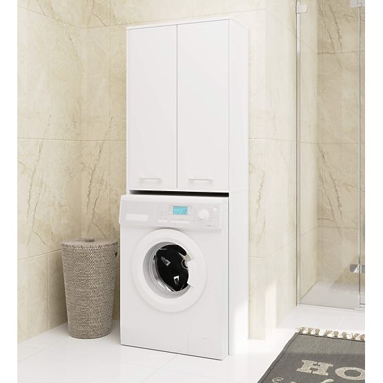 BATHROOM CABINET FIN 180 COLUMN WASHING MACHINE FULL 2D - WHITE