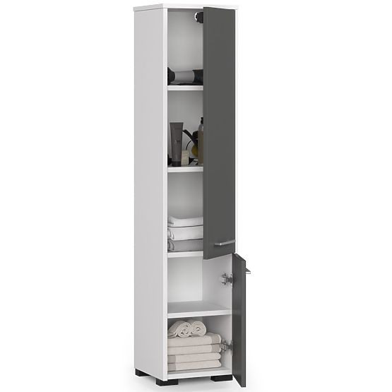 BATHROOM CABINET FIN COLUMN 30 2D 140cm WHITE / GRAY