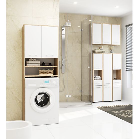 BATHROOM CABINET FIN COLUMN 30 2D 1SZ 85cm PK OAK SONOMA / WHITE