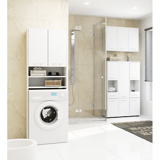 BATHROOM CABINET FIN COLUMN 30 2D 1SZ 85cm PK WHITE