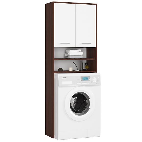 BATHROOM CABINET FIN OVER WASHING MACHINE WENGE / WHITE