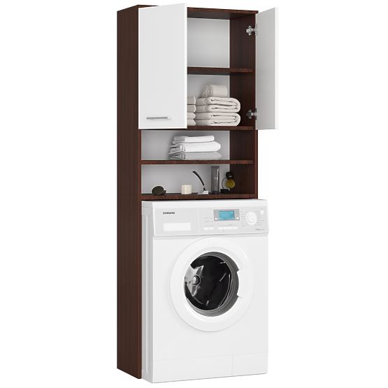 BATHROOM CABINET FIN OVER WASHING MACHINE WENGE / WHITE