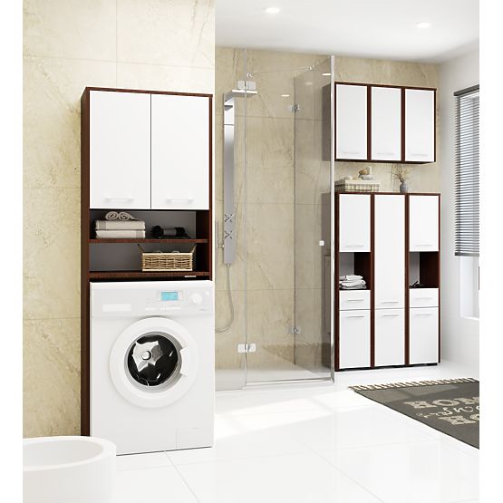 BATHROOM CABINET FIN OVER WASHING MACHINE WENGE / WHITE