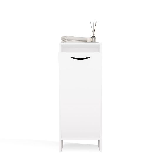 Bathroom Cabinet NINA 1K WHITE 1 Laundry Basket Shelf Column for Bathroom