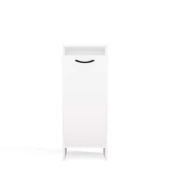 Bathroom Cabinet NINA 1K WHITE 1 Laundry Basket Shelf Column for Bathroom