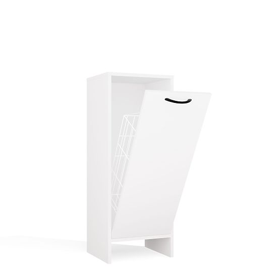 Bathroom Cabinet NINA 1K WHITE 1 Laundry Basket Shelf Column for Bathroom