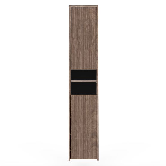 Bathroom Cabinet, Tall Column Pezzo Walnut, Grooved