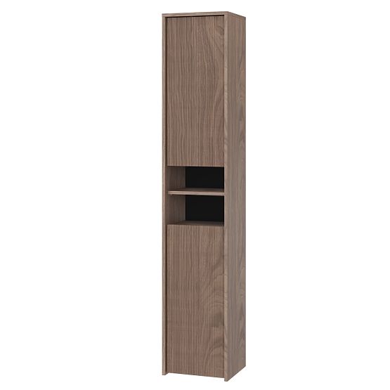 Bathroom Cabinet, Tall Column Pezzo Walnut, Grooved