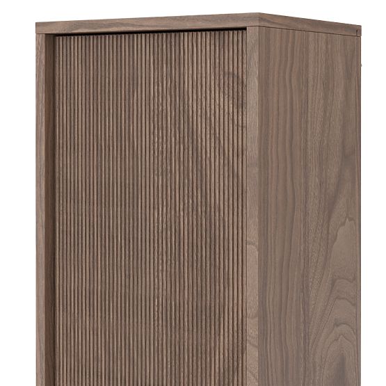 Bathroom Cabinet, Tall Column Pezzo Walnut, Grooved