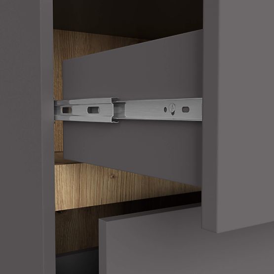 BATHROOM CABINET UNDER SINK VAMI W 90 cm 2 DRAWERS GRAPHITE GREY / ARTISAN OAK