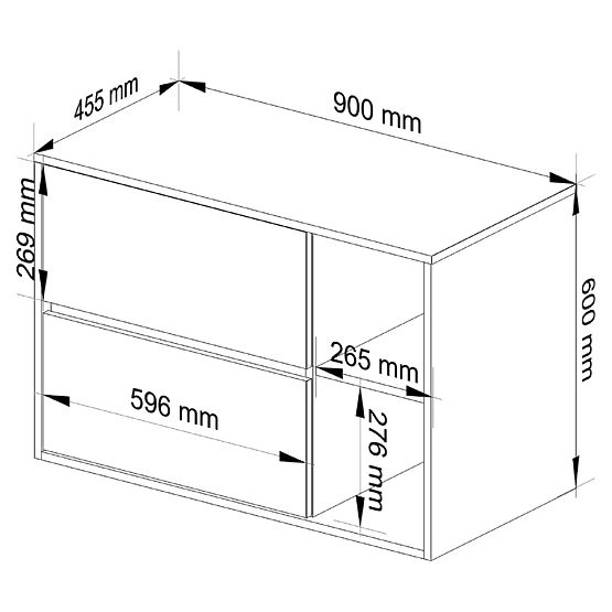 BATHROOM CABINET UNDER SINK VAMI W90 2DR 2S PK WHITE / SONOMA OAK