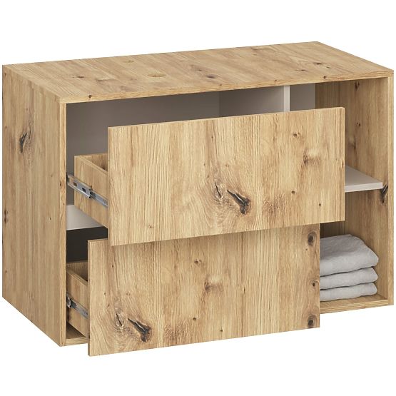 BATHROOM CABINET UNDER SINK WITH HOLES VAMI W90 UM 2SZ 2P OAK ARTISAN / CASHMERE